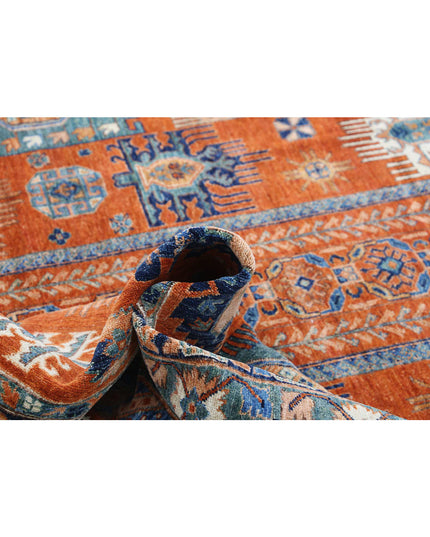 Humna 7' 10" X 9' 6" Hand Knotted Wool Rug 7' 10" X 9' 6" (239 X 290) / Rust / Wool