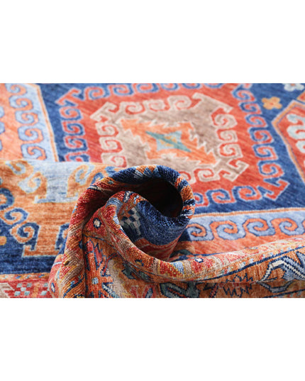 Humna 6' 7" X 9' 0" Hand Knotted Wool Rug 6' 7" X 9' 0" (201 X 274) / Blue / Wool