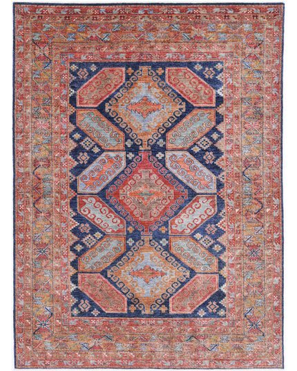 Humna 6' 7" X 9' 0" Hand Knotted Wool Rug 6' 7" X 9' 0" (201 X 274) / Blue / Wool