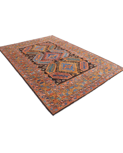 Humna 6' 8" X 9' 7" Hand Knotted Wool Rug 6' 8" X 9' 7" (203 X 292) / Brown / Wool