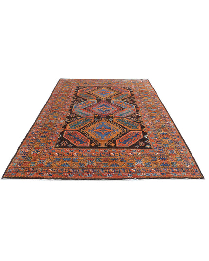 Humna 6' 8" X 9' 7" Hand Knotted Wool Rug 6' 8" X 9' 7" (203 X 292) / Brown / Wool