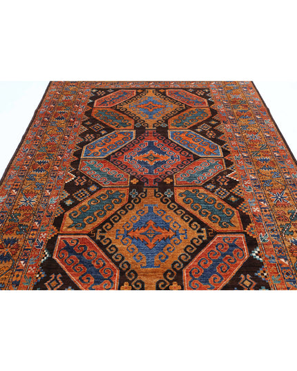 Humna 6' 8" X 9' 7" Hand Knotted Wool Rug 6' 8" X 9' 7" (203 X 292) / Brown / Wool