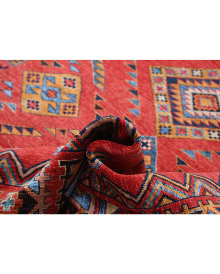 Humna 6' 6" X 8' 7" Hand Knotted Wool Rug 6' 6" X 8' 7" (198 X 262) / Red / Wool