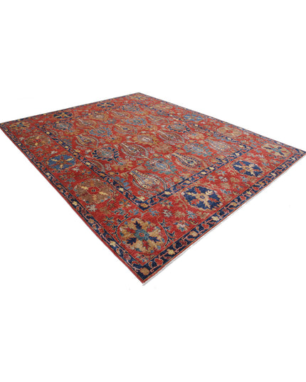 Humna 9' 3" X 11' 3" Hand Knotted Wool Rug 9' 3" X 11' 3" (282 X 343) / Red / Wool