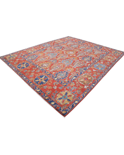 Humna 9' 3" X 11' 3" Hand Knotted Wool Rug 9' 3" X 11' 3" (282 X 343) / Red / Wool