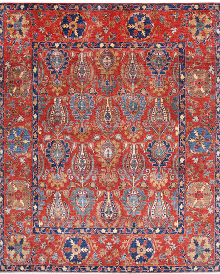 Humna 9' 3" X 11' 3" Hand Knotted Wool Rug 9' 3" X 11' 3" (282 X 343) / Red / Wool