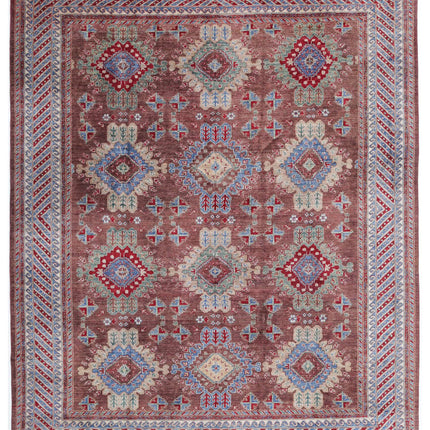 Humna 8' 0" X 9' 8" Hand Knotted Wool Rug 8' 0" X 9' 8" (244 X 295) / Brown / Wool