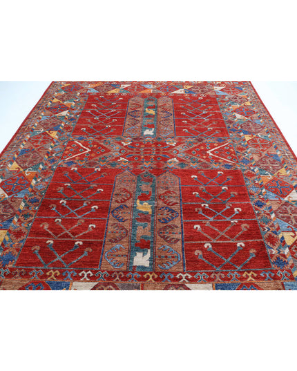 Humna 9' 1" X 10' 10" Hand Knotted Wool Rug 9' 1" X 10' 10" (277 X 330) / Rust / Wool