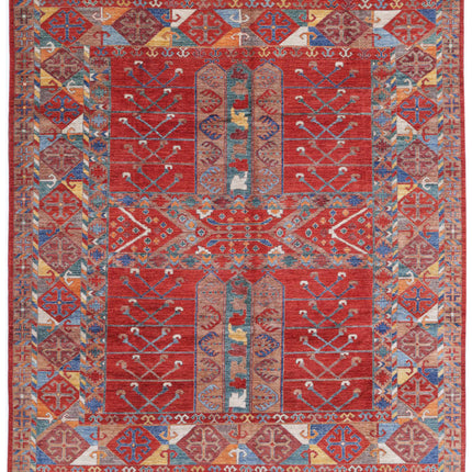 Humna 9' 1" X 10' 10" Hand Knotted Wool Rug 9' 1" X 10' 10" (277 X 330) / Rust / Wool