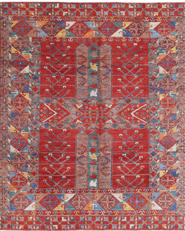 Humna 9' 1" X 10' 10" Hand Knotted Wool Rug 9' 1" X 10' 10" (277 X 330) / Rust / Wool