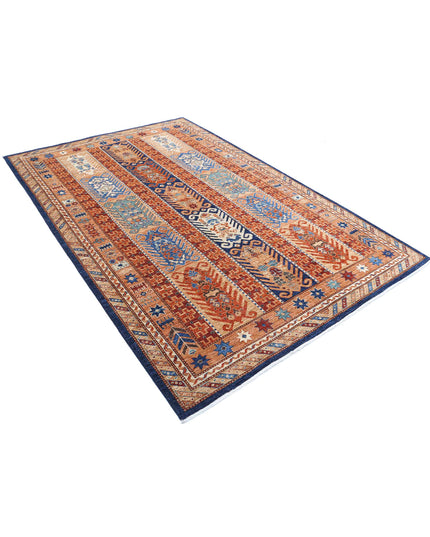 Humna 5' 9" X 8' 7" Hand Knotted Wool Rug 5' 9" X 8' 7" (175 X 262) / Blue / Wool
