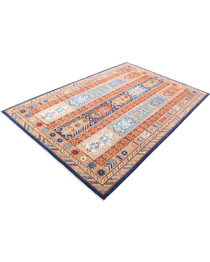 Humna 5' 9" X 8' 7" Hand Knotted Wool Rug 5' 9" X 8' 7" (175 X 262) / Blue / Wool