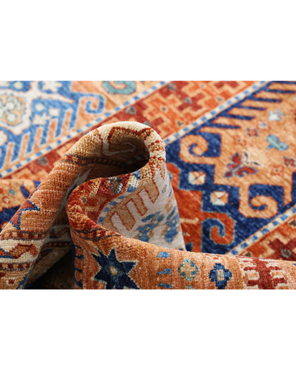 Humna 5' 9" X 8' 7" Hand Knotted Wool Rug 5' 9" X 8' 7" (175 X 262) / Blue / Wool