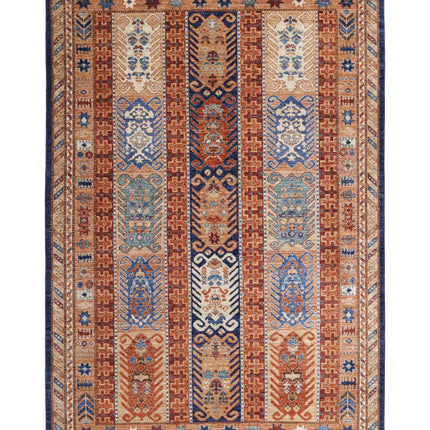Humna 5' 9" X 8' 7" Hand Knotted Wool Rug 5' 9" X 8' 7" (175 X 262) / Blue / Wool