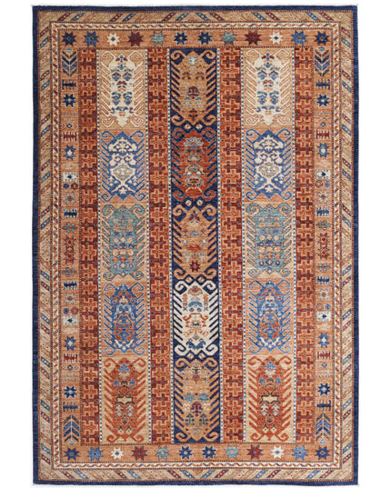 Humna 5' 9" X 8' 7" Hand Knotted Wool Rug 5' 9" X 8' 7" (175 X 262) / Blue / Wool