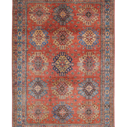 Humna 6' 8" X 9' 10" Hand Knotted Wool Rug 6' 8" X 9' 10" (203 X 300) / Rust / Wool