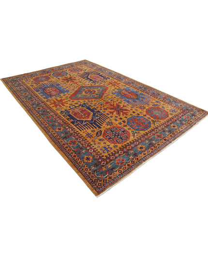 Humna 6' 10" X 10' 2" Hand Knotted Wool Rug 6' 10" X 10' 2" (208 X 310) / Gold / Wool