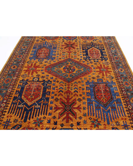 Humna 6' 10" X 10' 2" Hand Knotted Wool Rug 6' 10" X 10' 2" (208 X 310) / Gold / Wool