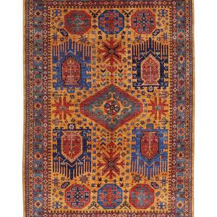 Humna 6' 10" X 10' 2" Hand Knotted Wool Rug 6' 10" X 10' 2" (208 X 310) / Gold / Wool