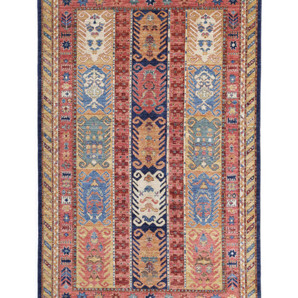 Humna 5' 1" X 8' 0" Hand Knotted Wool Rug 5' 1" X 8' 0" (155 X 244) / Blue / Wool