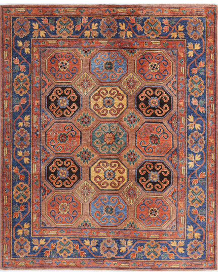 Humna 5' 9" X 7' 2" Hand Knotted Wool Rug 5' 9" X 7' 2" (175 X 219) / Brown / Wool