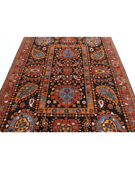 Humna 6' 0" X 7' 10" Hand Knotted Wool Rug 6' 0" X 7' 10" (183 X 239) / Brown / Wool