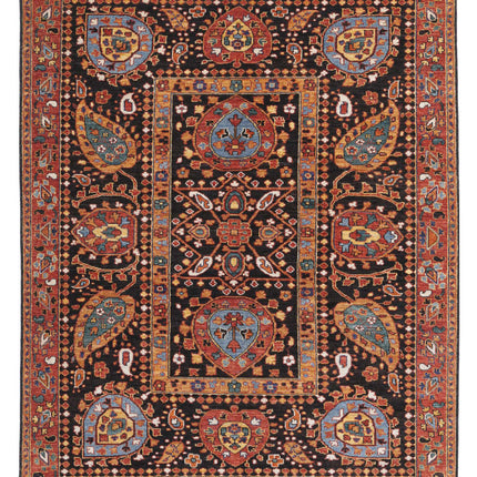 Humna 6' 0" X 7' 10" Hand Knotted Wool Rug 6' 0" X 7' 10" (183 X 239) / Brown / Wool