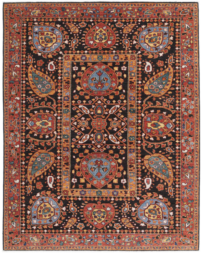Humna 6' 0" X 7' 10" Hand Knotted Wool Rug 6' 0" X 7' 10" (183 X 239) / Brown / Wool