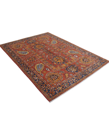 Humna 5' 6" X 7' 10" Hand Knotted Wool Rug 5' 6" X 7' 10" (168 X 239) / Rust / Wool