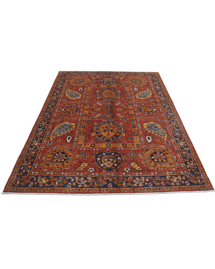 Humna 5' 6" X 7' 10" Hand Knotted Wool Rug 5' 6" X 7' 10" (168 X 239) / Rust / Wool