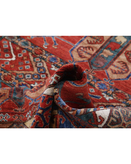 Humna 5' 5" X 6' 8" Hand Knotted Wool Rug 5' 5" X 6' 8" (165 X 203) / Red / Wool