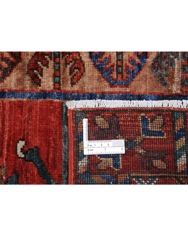 Humna 5' 5" X 6' 8" Hand Knotted Wool Rug 5' 5" X 6' 8" (165 X 203) / Red / Wool