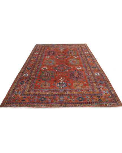 Humna 6' 8" X 10' 4" Hand Knotted Wool Rug 6' 8" X 10' 4" (203 X 315) / Rust / Wool