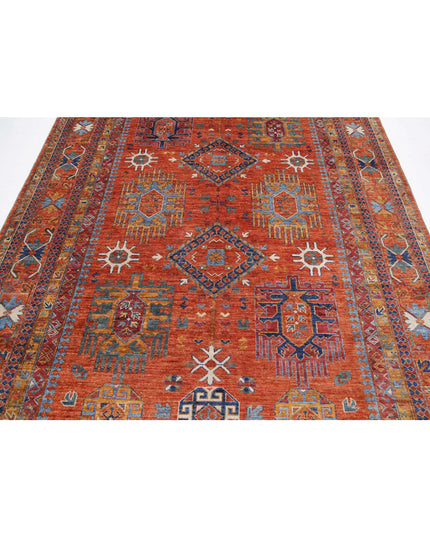 Humna 6' 8" X 10' 4" Hand Knotted Wool Rug 6' 8" X 10' 4" (203 X 315) / Rust / Wool