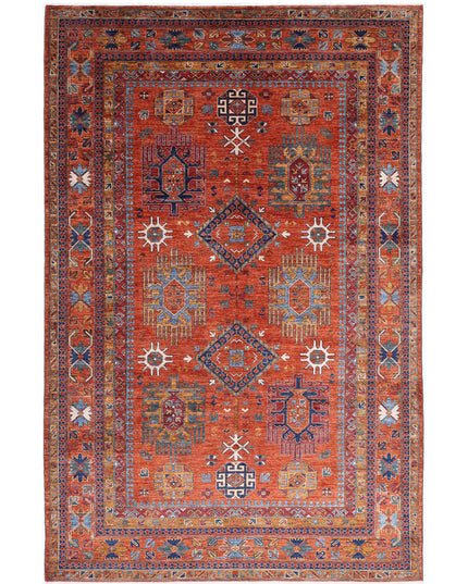 Humna 6' 8" X 10' 4" Hand Knotted Wool Rug 6' 8" X 10' 4" (203 X 315) / Rust / Wool