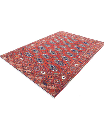 Humna 6' 4" X 9' 6" Hand Knotted Wool Rug 6' 4" X 9' 6" (193 X 290) / Rust / Wool