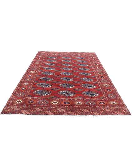 Humna 6' 4" X 9' 6" Hand Knotted Wool Rug 6' 4" X 9' 6" (193 X 290) / Rust / Wool