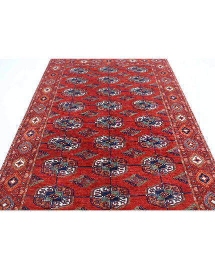 Humna 6' 4" X 9' 6" Hand Knotted Wool Rug 6' 4" X 9' 6" (193 X 290) / Rust / Wool