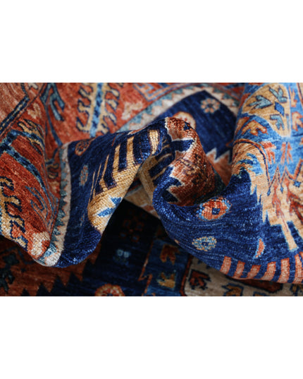 Humna 5' 9" X 8' 10" Hand Knotted Wool Rug 5' 9" X 8' 10" (175 X 269) / Blue / Wool