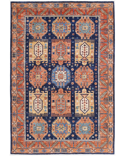 Humna 5' 9" X 8' 10" Hand Knotted Wool Rug 5' 9" X 8' 10" (175 X 269) / Blue / Wool