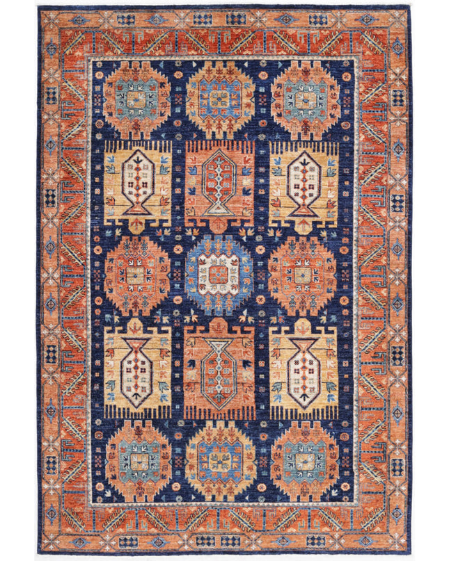 Humna 5' 9" X 8' 10" Hand Knotted Wool Rug 5' 9" X 8' 10" (175 X 269) / Blue / Wool