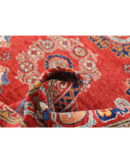 Humna 5' 9" X 8' 8" Hand Knotted Wool Rug 5' 9" X 8' 8" (175 X 264) / Red / Wool