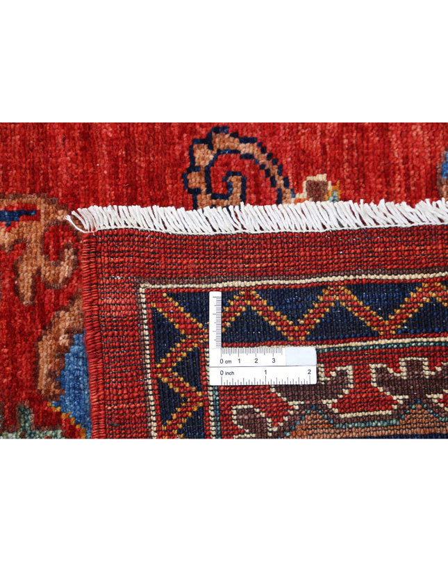 Humna 5' 9" X 8' 8" Hand Knotted Wool Rug 5' 9" X 8' 8" (175 X 264) / Red / Wool