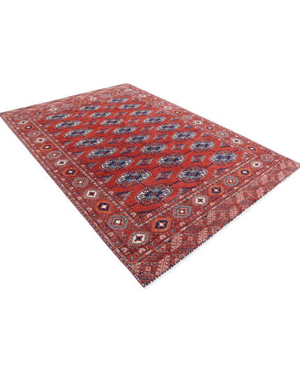 Humna 6' 7" X 9' 7" Hand Knotted Wool Rug 6' 7" X 9' 7" (201 X 292) / Rust / Wool