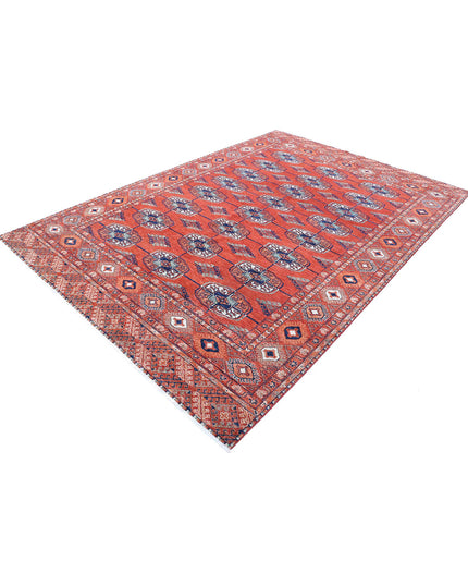 Humna 6' 7" X 9' 7" Hand Knotted Wool Rug 6' 7" X 9' 7" (201 X 292) / Rust / Wool