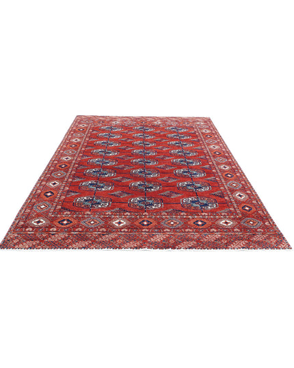 Humna 6' 7" X 9' 7" Hand Knotted Wool Rug 6' 7" X 9' 7" (201 X 292) / Rust / Wool