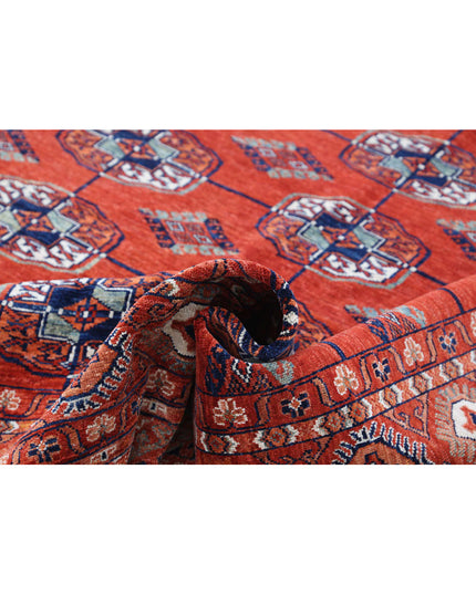 Humna 6' 7" X 9' 7" Hand Knotted Wool Rug 6' 7" X 9' 7" (201 X 292) / Rust / Wool