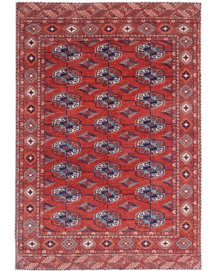 Humna 6' 7" X 9' 7" Hand Knotted Wool Rug 6' 7" X 9' 7" (201 X 292) / Rust / Wool