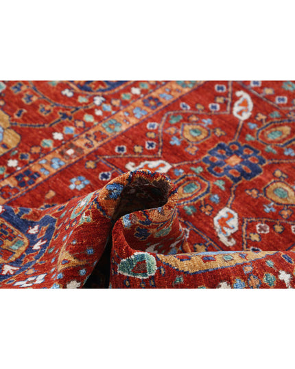 Humna 5' 6" X 7' 11" Hand Knotted Wool Rug 5' 6" X 7' 11" (168 X 241) / Red / Wool