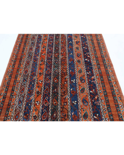 Humna 5' 0" X 6' 10" Hand Knotted Wool Rug 5' 0" X 6' 10" (152 X 208) / Brown / Wool